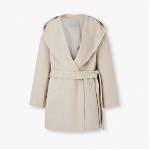 보브  (7155416006) 벨티드 숄 카라 후드 하프 코트