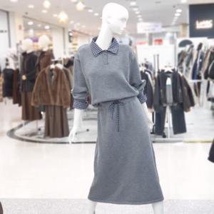 abfz sh06 도톰 체크 포인트 니트 원피스 SLBHA1O33A