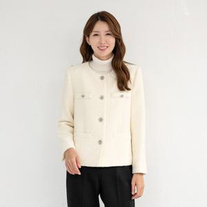 [모슬린]엄마옷 2온스 누비 라운드 트위드 정장자켓 511FGH056