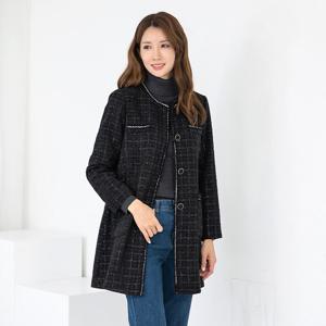 [모슬린]엄마옷 2온스 누비 라운드트위드 하프코트 511FGH149 마