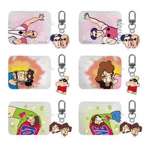 짱구 커플 에어팟 프로 1/2세대 스퀘어 반투명케이스+아크릴 키링