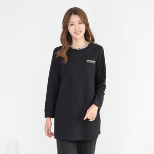 [모슬린]엄마옷 트위드 라운드 기모 롱블라우스 511FGH066 마담/