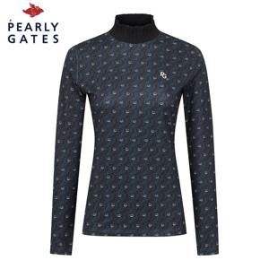 [파리게이츠] 여성 데빌 스마일 패턴 니트 칼라 긴팔 티셔츠