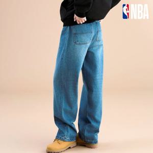 NBA  남녀공용 와이드 워싱 데님 팬츠 N253DP395인디고