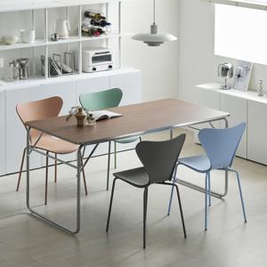 [채우리] 하든 1600 미드센츄리 크롬 엣지 스틸 프레임 테이블 책상 식탁