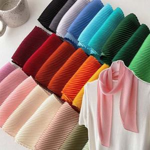 (앙상블) 원칼라 단색 주름 스카프 목도리 쁘띠 미니