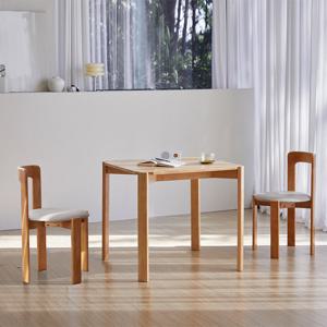 [베스트리빙] 오르 사각 원목 식탁식탁세트(가죽의자2개)