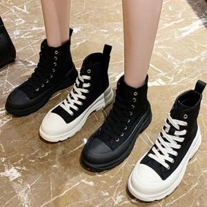 여성 3cm 캔버스화 스니커즈 운동화 워커 앵클부츠