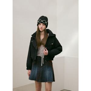 [에고이스트] ES1TD100 후드 포인트 블루종 구스 숏점퍼 (26년 간절기봄)