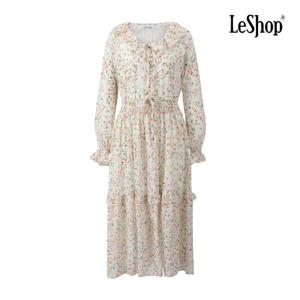 [르샵]러플넥 플라워 쉬폰 원피스 BQ1OP002A