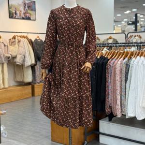 [써스데이아일랜드]플라워 롱 기모 원피스 t248aop644