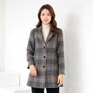 [모슬린]엄마옷 2온스 누비 카라 체크 정장 코트 512FGH200 마담