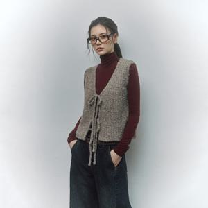 [LAP] 랩 리본타이 브이넥 니트조끼 (AR4KVB60)