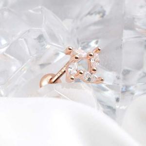 14K 골드필드 핀 큐빅 바람개비 피어싱