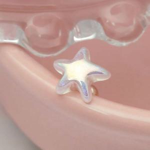 14K 골드필드 핀 오로라 아크릴 별 피어싱