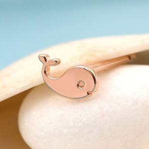 14K 골드필드 핀 고래 동물 피어싱