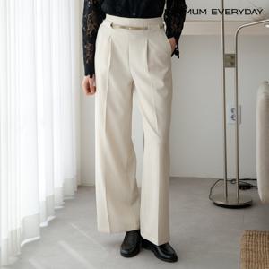 [미니멈][미니멈 에브리데이]핀턱 벨티드 세미 와이드 슬랙스 롱 팬츠 (EC1TA002D)