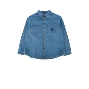 펜디 키즈 키즈 블루 데님 셔츠 JUA267AVVU F0QG0