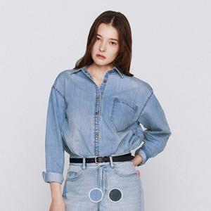[지오다노] 여성 봄 간절기 루즈핏 청남방 데님 셔츠 346507