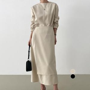 ATMARK (77까지)내추럴원피스+랩스커트SET_AA61OP010G