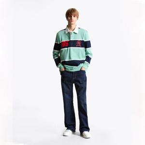 타미진스 남성 배기 파이브 와이드 핏 다크 데님 팬츠 T32F6NEW22TML1