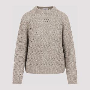 브루넬로쿠치넬리 리넨 오픈 니트 크루넥 스웨터 MCO564700 C90