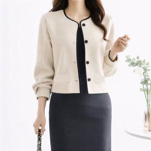 [모리스커밍홈] 라인 배색 버튼 긴팔 자켓_M2602JK602A