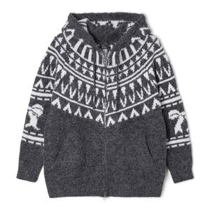 [애드호크]여성 노르딕 패턴 니트 후드 집업 HC2GD51_DJ-1