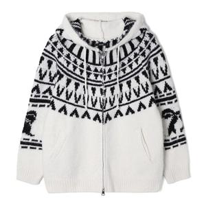 [애드호크]여성 노르딕 패턴 니트 후드 집업 HC2GD51_DJ