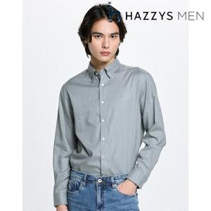 헤지스 남성 (HZSH6A203T1) 터키쉬블루 로고자수 면혼방 긴팔캐주얼셔츠