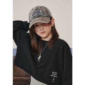 블루테일2 AAA1AH01GY 주니어 남아 여아 그레이 자수 패치 데님 모자 초등 2026년 봄상품