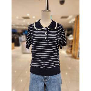 [랩]레이스 장식카라 스트라이프 니트(AS7XG176)