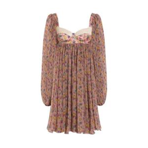 돌체앤가바나 플로럴 퍼프 소매 드레스 F60GVTGDDLD