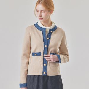 [매긴]데님 트리밍 니트 가디건_PBMF6S1KC4551