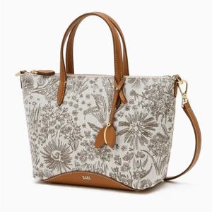 [닥스핸드백] 베이지 플라워 면 토트백 DCBA6E626I2