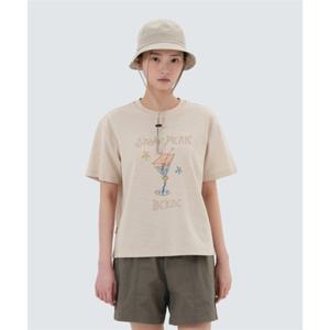 스노우피크 SNOWPEAK APPAREL [ X 헤르시] 여성 세미크롭 반팔 티셔츠 (S25MWFTS59) Light Pink S25MWFTS59LP 337918