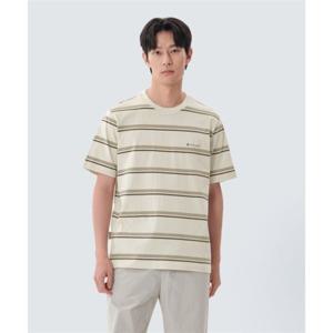 스노우피크 SNOWPEAK APPAREL 코튼 스트라이프 반팔 티셔츠 (S25MMFTS49) Brown S25MMFTS49BR 337759
