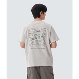 스노우피크 SNOWPEAK APPAREL 코튼 피크닉 반팔 티셔츠 (S25MUFTS60) Light Beige S25MUFTS60LE 337718