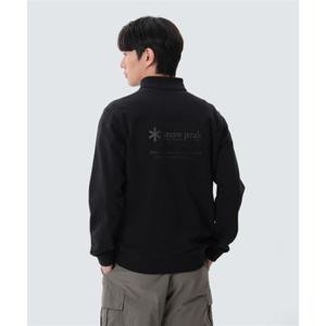 스노우피크 SNOWPEAK APPAREL 랜드 우븐 패치 반집업 맨투맨 (S25SMFZT24) Black S25SMFZT24BK 337624