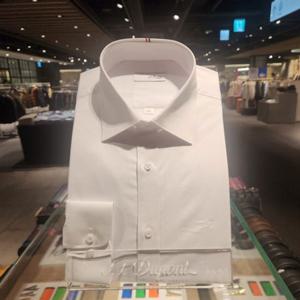 듀퐁셔츠 SE6SM11LS176SWH 비지니스 주머니 없는 소매자수 스트레치 일반 핏 셔츠