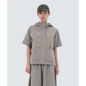 스노우피크 SNOWPEAK APPAREL 루트 여성 후드 반팔 아노락 (S25MWRAN69) Fog Gray S25MWRAN69FG 338418