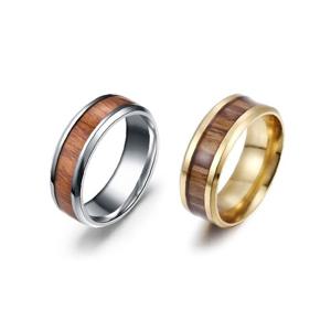 비바로드 우드 스타일 남녀공용 패션 반지