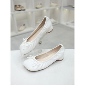 [코디엘루]유니크 사각토 리본 쿠션 플랫 단화 3cm CDSP501162-2