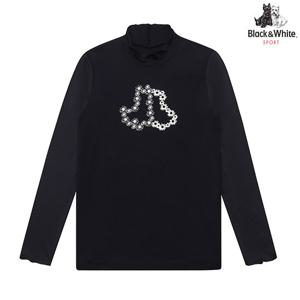 [블랙앤화이트]여성 테리어 포인트 냉감소매 긴팔티셔츠 9504LZSS_NAVY