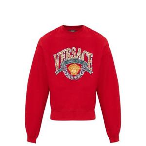 26 SS 베르사체 로고 엠블리시드 크루넥 코튼 스웨트셔츠 1RB30 10211131A16177