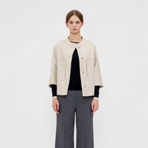 캐리스노트 라운드넥 양가죽 자켓 (CN4SLT102V)