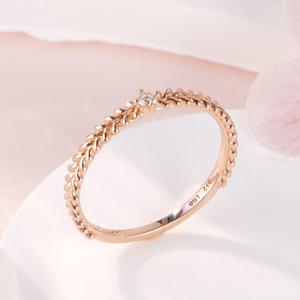 [비앤비골드] 14K 리프 2mm 랩그로운 다이아몬드 반지 NPR42377