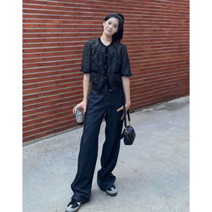 질스튜어트 뉴욕 여성 25FW 일본 수입소재 네이비 워싱 레이온혼방 데님팬츠 JSPA5C130N3