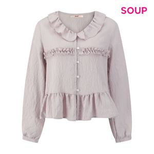 SOUP  프릴 라운드 카라 핀턱 블라우스 (S62LS09)
