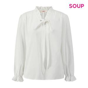 SOUP  타이 리본 벌룬 소매 블라우스 (S62LS11)